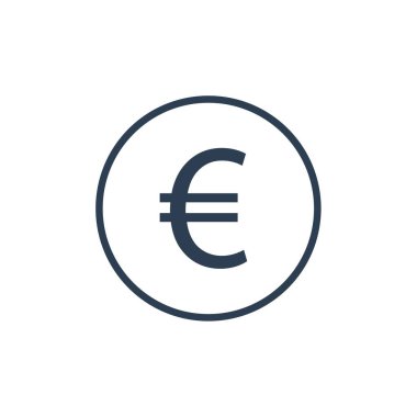 Avro para birimi ikonu vektör illüstrasyonu 