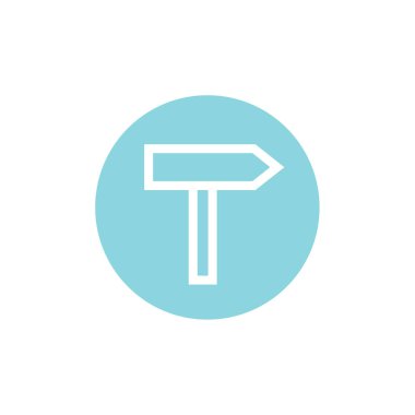 Yol işareti simgesinin vektör illüstrasyonu