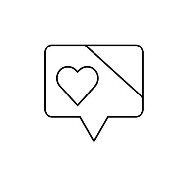 Valentine İleti ikonu vektör illüstrasyonu
