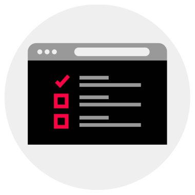 Beyaz arkaplanda izole edilmiş onay listesi ikonu vektörü, şeffaf işaret, çizgi pictogram ve tasarım koleksiyonunda konsept unsurları