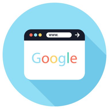 Web tarayıcı simgesi, vektör illüstrasyonu basit tasarım