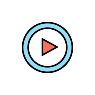 vektör düz renk simgesini çal 