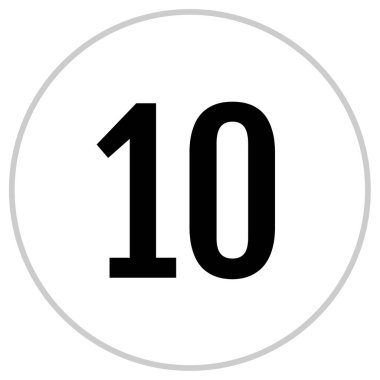 10 numaralı simge. düz vektör illüstrasyonu