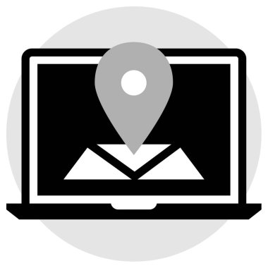 Navigasyon iğne işareti basit simge, vektör illüstrasyonu