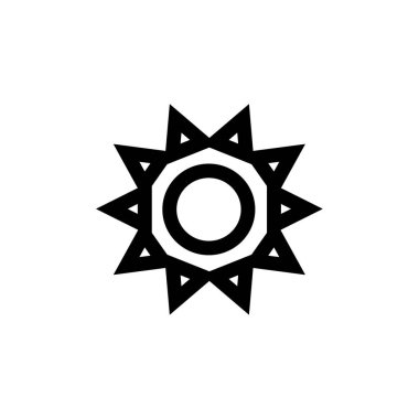 Beyaz arkaplanda izole edilmiş güneş simgesi vektörü