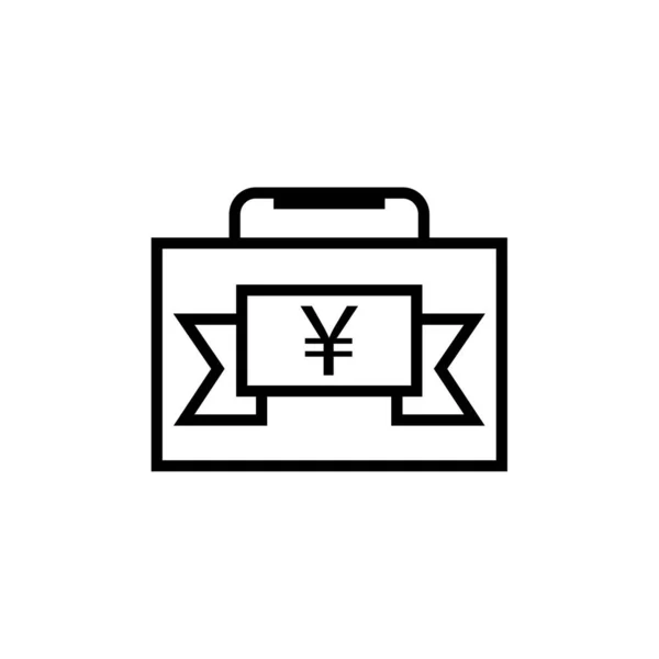 Yen Pengar Ikon Vektor Tecken Och Symbol Isolerad Vit Bakgrund — Stock vektor