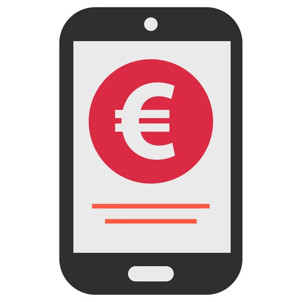 Мобильный Телефон Векторной Иконкой Евро Стиль Двухцветный Плоский Символ Красно — стоковый вектор