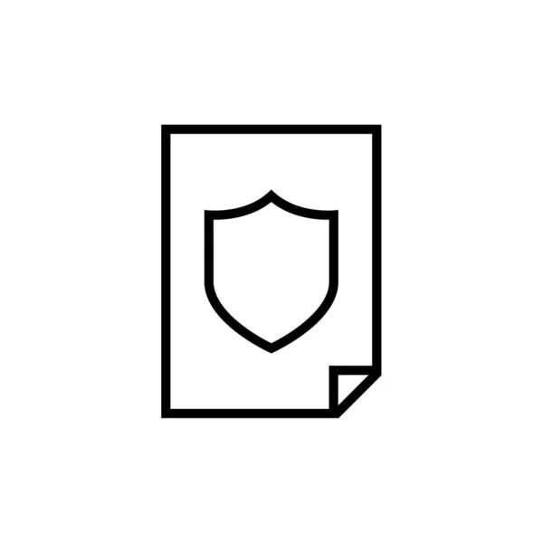 シールドアイコンベクトルは白い背景に ロゴのコンセプトはサイン 線形ピクトグラム アウトラインスタイル — ストックベクタ