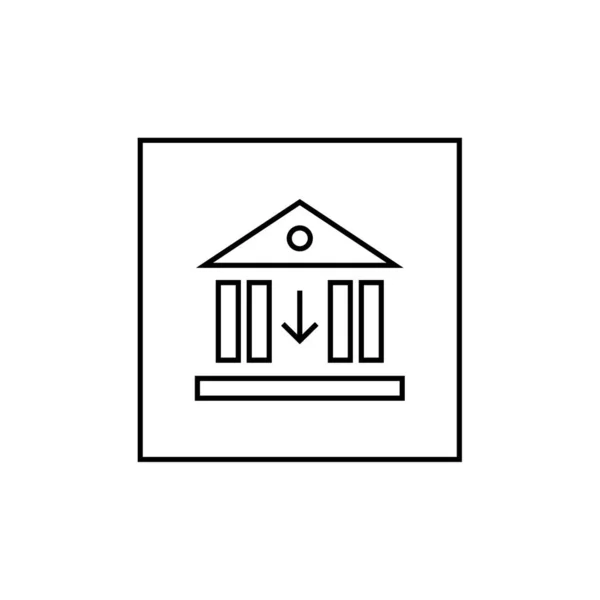 Τράπεζα Εικονίδιο Κτίριο Διανυσματική Απεικόνιση — Διανυσματικό Αρχείο