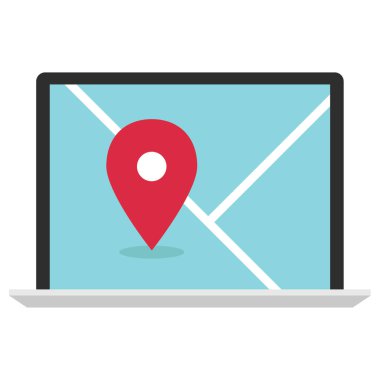 Navigasyon iğne işareti basit simge, vektör illüstrasyonu