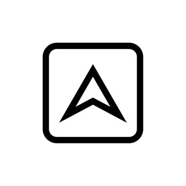 Beyaz arkaplanda ana çizgi dizaynında ok simgesi