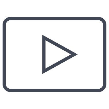 YouTube basit simge vektör illüstrasyonu, video, ortam konsepti  