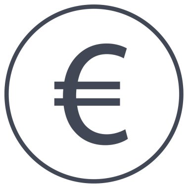 Avro para birimi ikonu vektör illüstrasyonu 