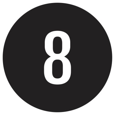 number 8 icon. flat vector illustration            