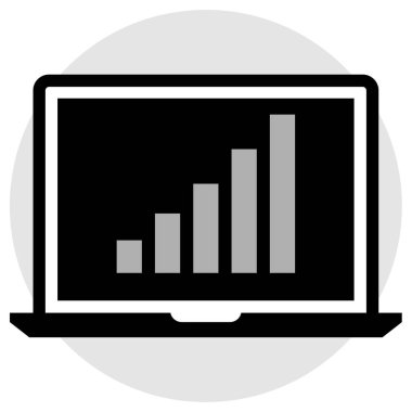 ekonomi veri çubukları grafiği basit simge, vektör illüstrasyonu