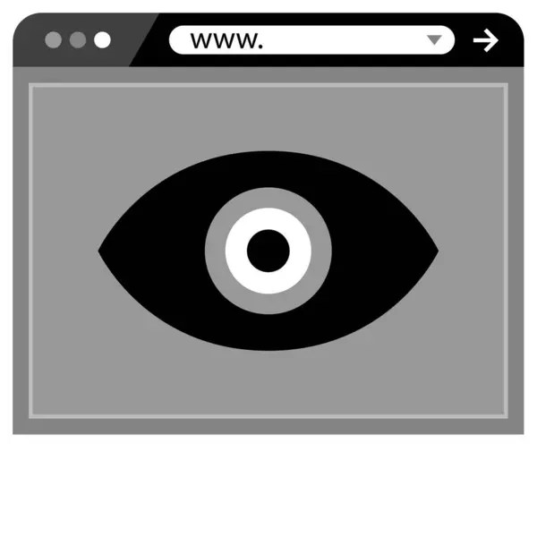 Ojo Plano Web Icono Con Sombra Larga — Archivo Imágenes Vectoriales