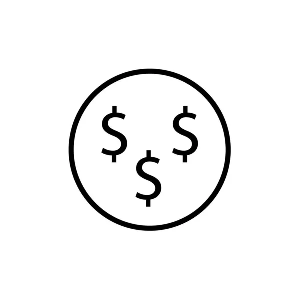 Dolar Wektor Ikona Białym Tle Białym Tle Znak Dolara — Wektor stockowy