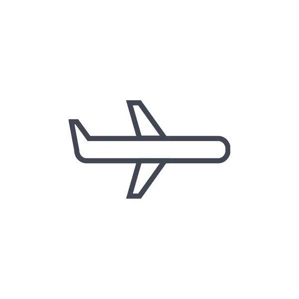 Line Plane Icon White Background — Stock Vector