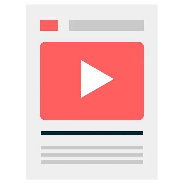 Youtube Jednoduchá Ikona Vektorová Ilustrace Video Mediální Koncept — Stockový vektor