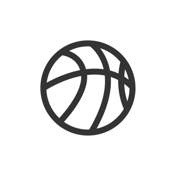 Ikona Linii Piłki Koszykówki Białym Tle Ilustracja Wektora — Wektor stockowy