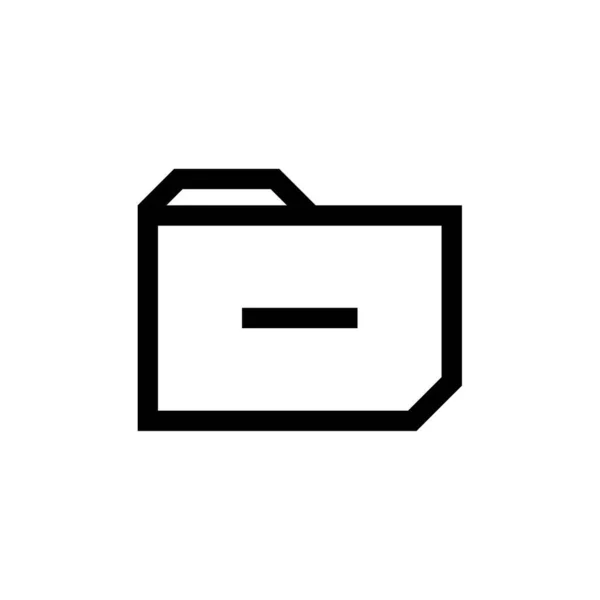Sinal Negativo Ícone Pasta Arquivo Ilustração Plana Simples Minimalista Símbolo — Vetor de Stock