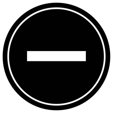 Eksi vektör simgesi, basit ve minimalist düz çizim, negatif çizgi sembolü