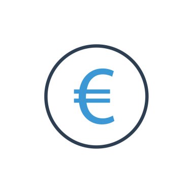 Avro para birimi ikonu vektör illüstrasyonu 