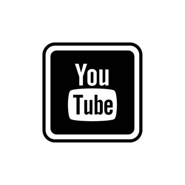 YouTube basit simge vektör illüstrasyonu, video, ortam konsepti  