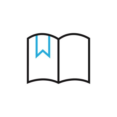 kitap simgesi, logo vektörü, vektör 