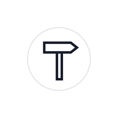 Yol işareti simgesinin vektör illüstrasyonu     