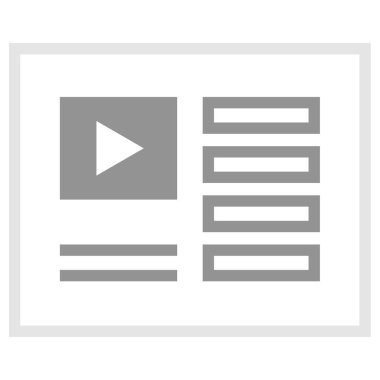 YouTube basit simge vektör illüstrasyonu, video, ortam konsepti  