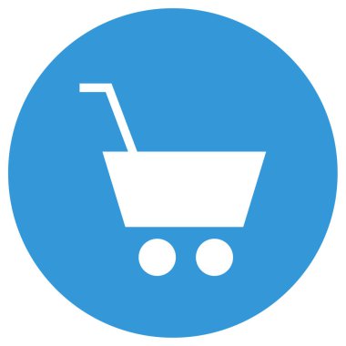 Alışveriş arabası simgesi, vektör illüstrasyonu