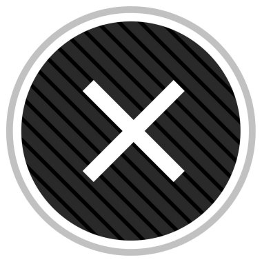 Web tasarımı için yaratıcı tasarım çapraz sembolünü, vektörünü, simgesini durdur.  