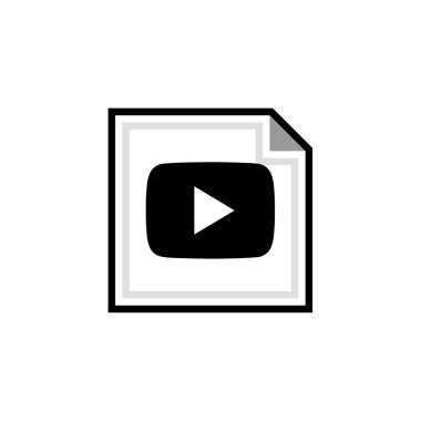 YouTube basit simge vektör illüstrasyonu, video, ortam konsepti  