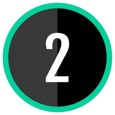 number 2 icon. flat vector illustration            