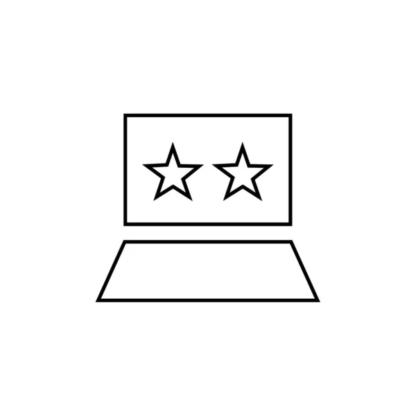 Laptop Υπολογιστή Αστέρι Σύμβολο Διάνυσμα Εικονογράφηση Σχεδιασμό — Διανυσματικό Αρχείο