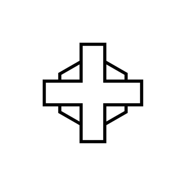 Ikona Křížku Vektorová Ilustrace — Stockový vektor