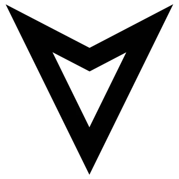 Šipka Dolů Vektorovou Ikonou Styl Obrys Ploché Černé Barvy Symbol — Stockový vektor