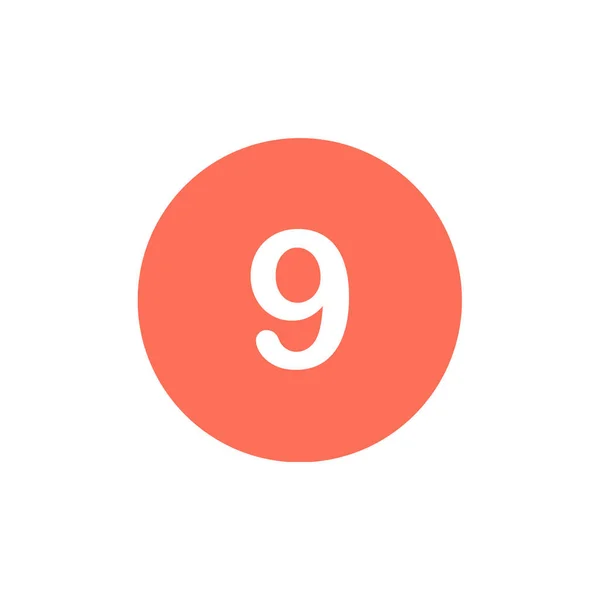 Number Nine Icon Vector Illustration Design — Stock Vector