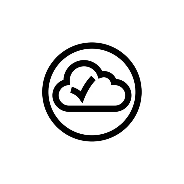 Nube Con Diseño Ilustración Vector Icono Corazón — Vector de stock