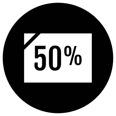 Yüzde 50 simge vektör illüstrasyonu
