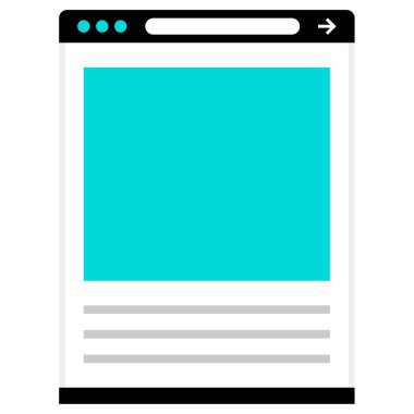 Tablet ekranının düz tasarım vektör çizimi 