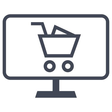 e-ticaret ve alışveriş ikonu konsept vektör çizimi  