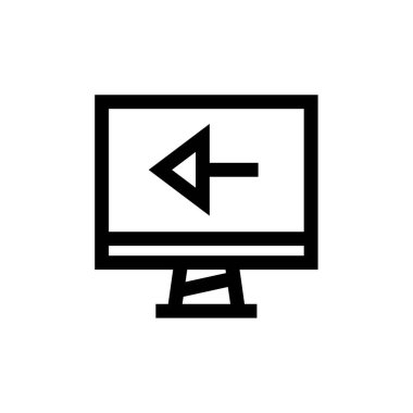 bilgisayar monitörü ikon vektör illüstrasyonu