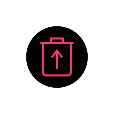 Çöp kutusu, çöp simgesi basit vektör illüstrasyonu