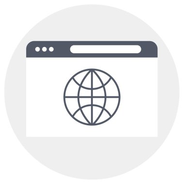 Web tarayıcı simgesi, vektör illüstrasyonu basit tasarım