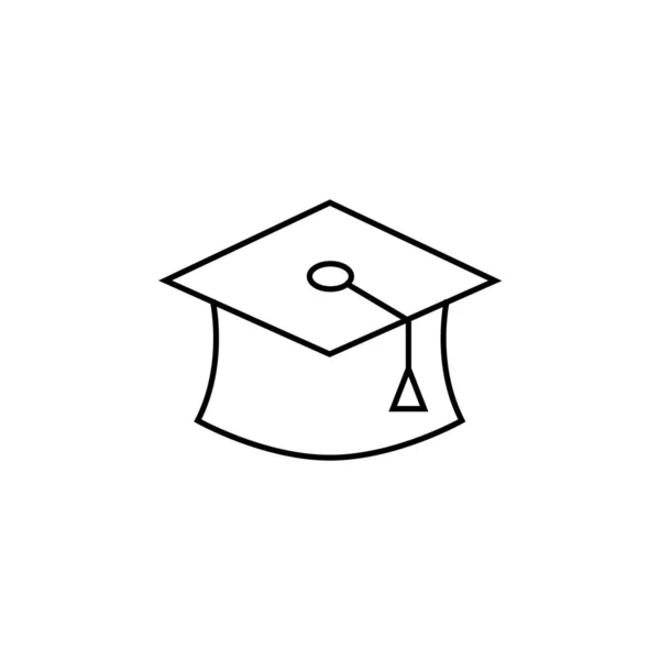 毕业帽图标 轮廓风格 — 图库矢量图片