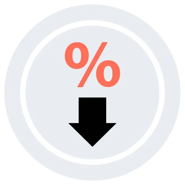 Ícone Desconto Percentual Ilustração Vetorial —  Vetores de Stock