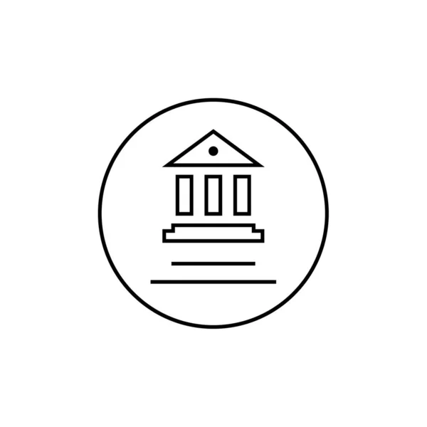 Icono Del Edificio Del Banco Estilo Esquema Sobre Fondo Blanco — Archivo Imágenes Vectoriales