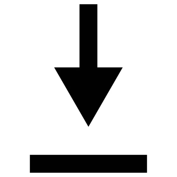 Abajo Icono Flecha Descargar Símbolo Vector Ilustración — Archivo Imágenes Vectoriales